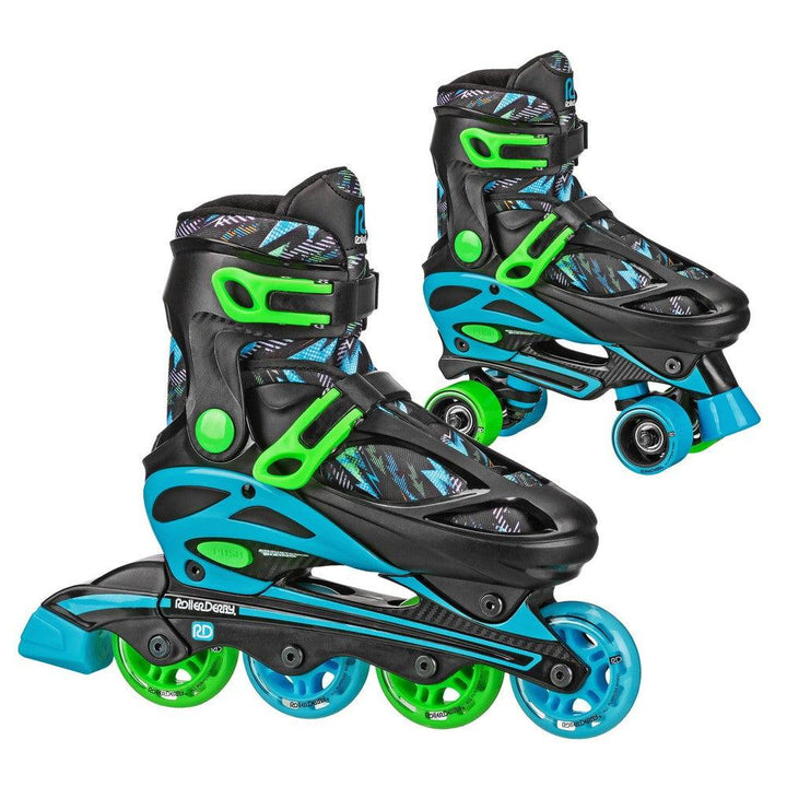 RDS Sprinter Boy's 2-in-1 Quad Skates - Lightning-Adjustable Inline Skates-Extreme Skates