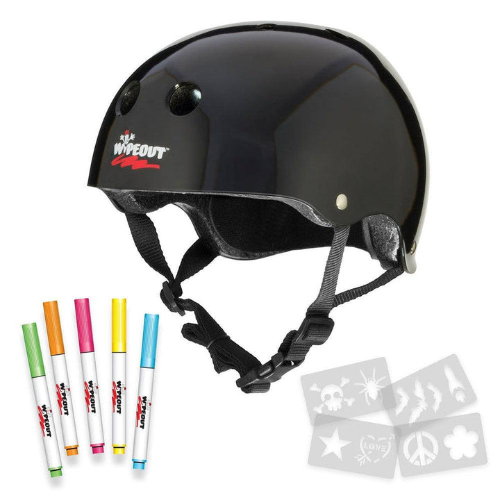 Triple 8 Wipeout Dry Erase Youth Helmet Black-Certified Helmet-Extreme Skates