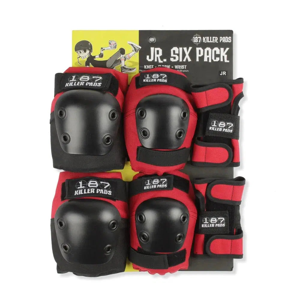 187 Six Pack Junior Red-Pad Set Kids-Extreme Skates