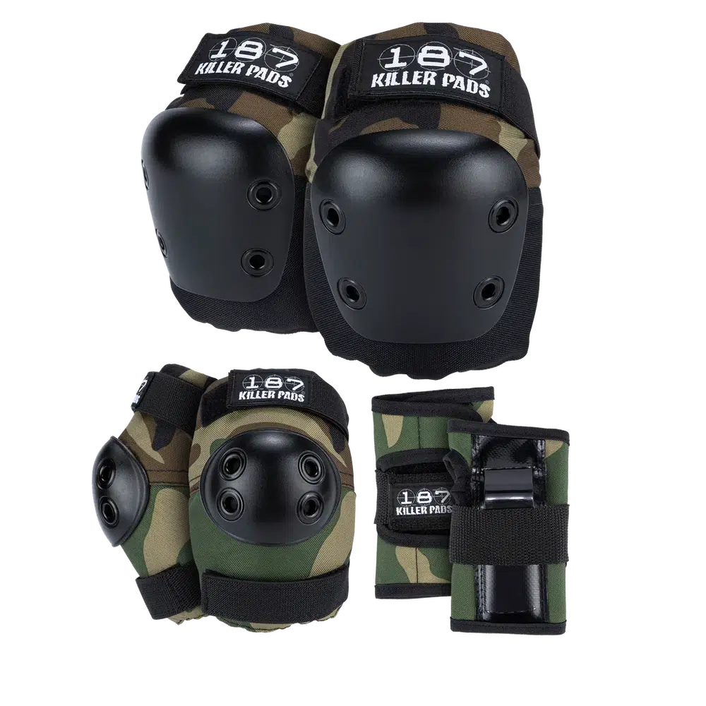 187 Six Pack Junior Camo-Pad Set Kids-Extreme Skates