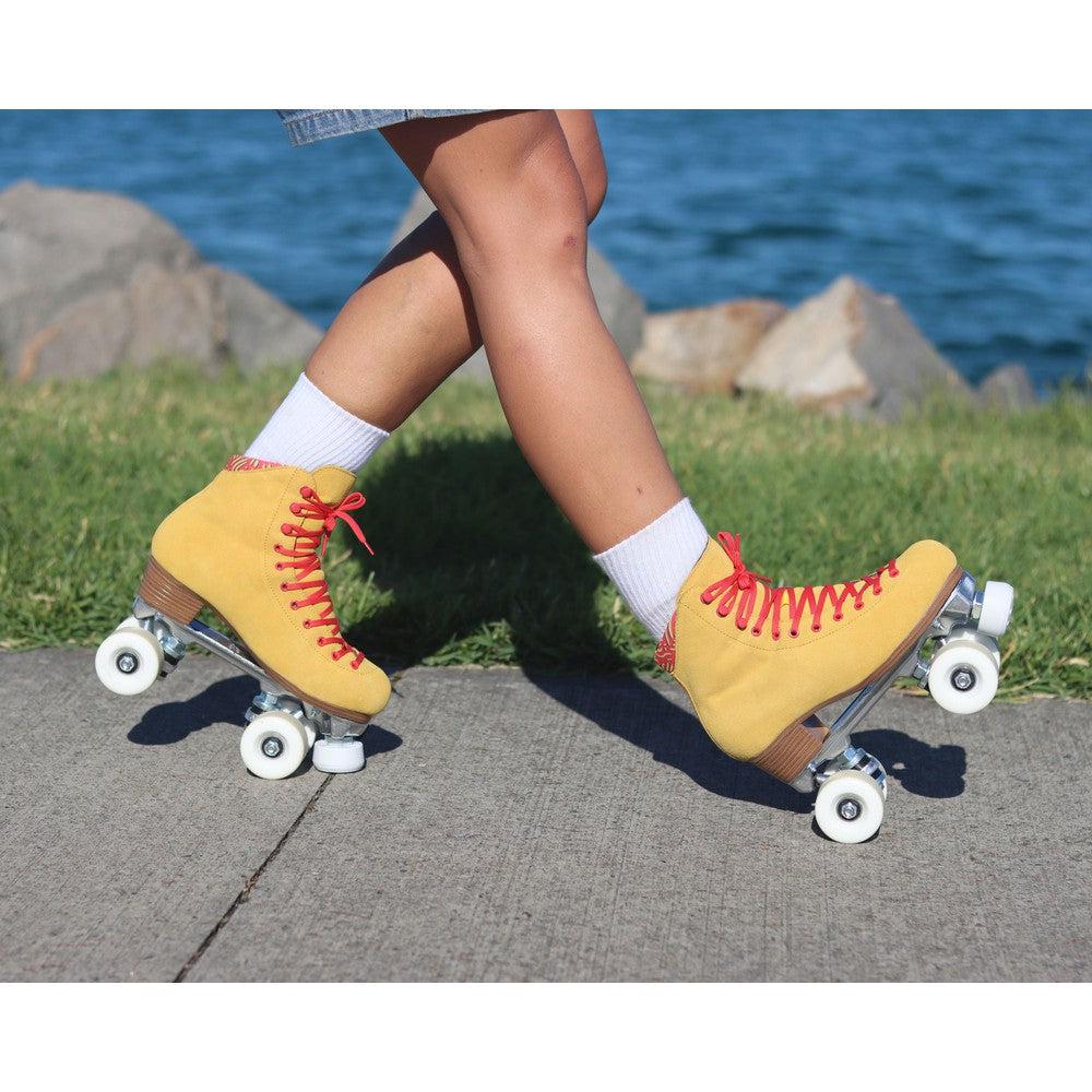 Chuffed Skates yellow roller skates 