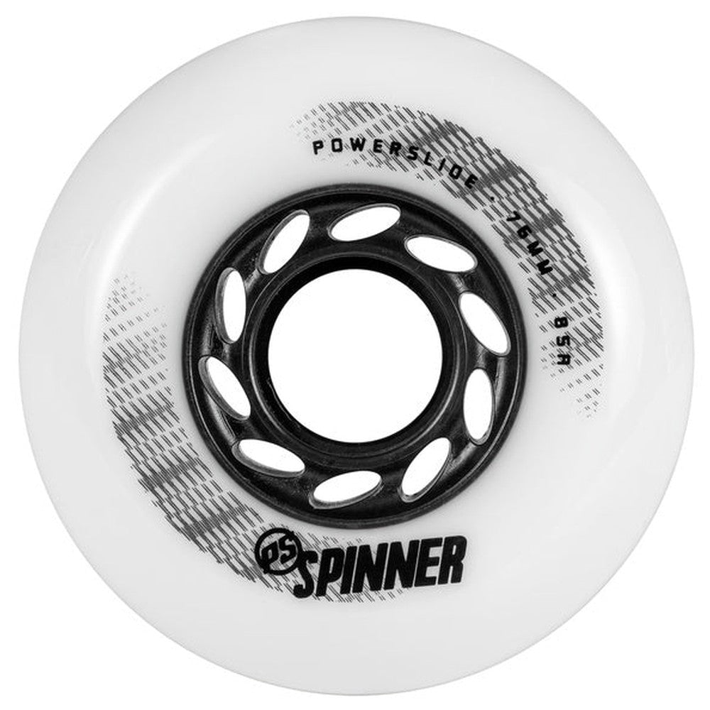 Powerslide Spinner Wheels 76mm 88a Matte White 4 Pack-Inline Wheels 76mm-Extreme Skates