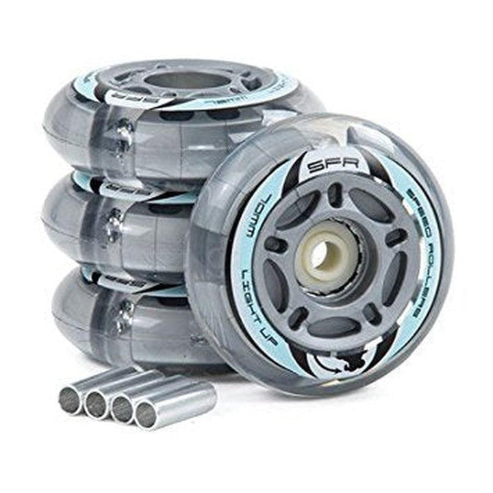 SFR Light Up Inline Wheels Silver 4pk-Inline Wheels-Extreme Skates