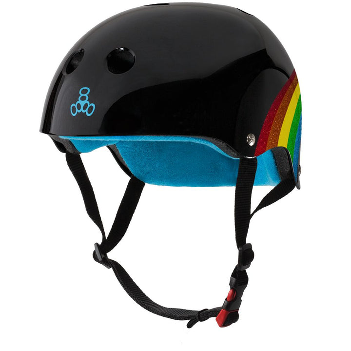 Triple 8 THE Certified Helmet SS Rainbow Sparkle Black-Certified Helmet-Extreme Skates