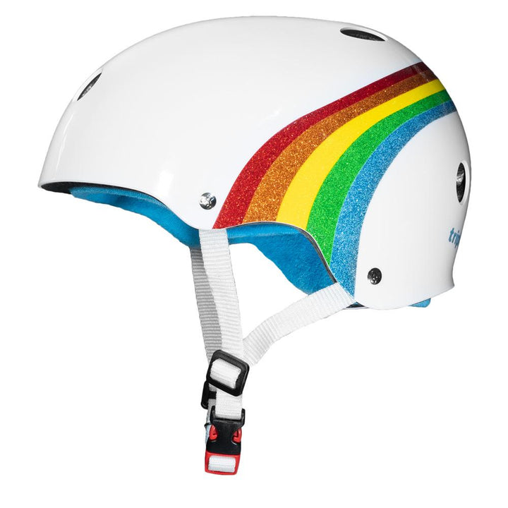 Triple 8 THE Certified Helmet SS Rainbow Sparkle White Limited Edition-Certified Helmet-Extreme Skates