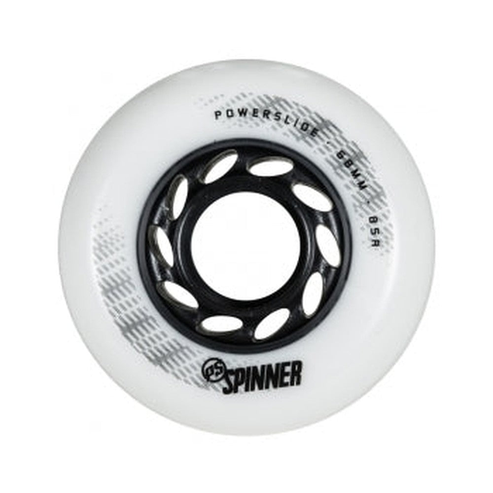 Powerslide Spinner Wheels 68mm 88a Matte White 4 Pack-Inline Wheels 68mm-Extreme Skates