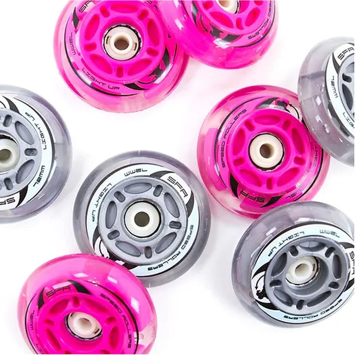 SFR Light Up Inline Wheels Silver 4pk-Inline Wheels-Extreme Skates