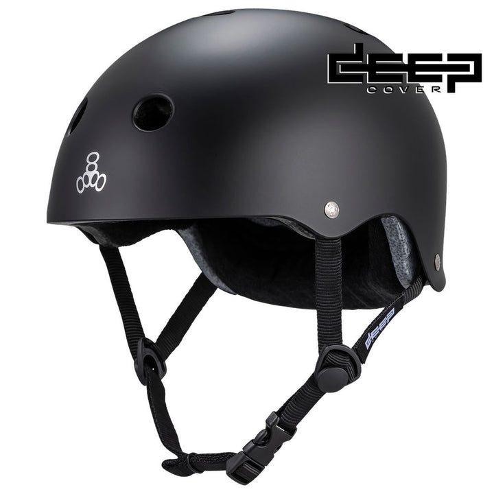 Triple 8 Deep Cover Helmet Black Matte-Certified Helmet-Extreme Skates