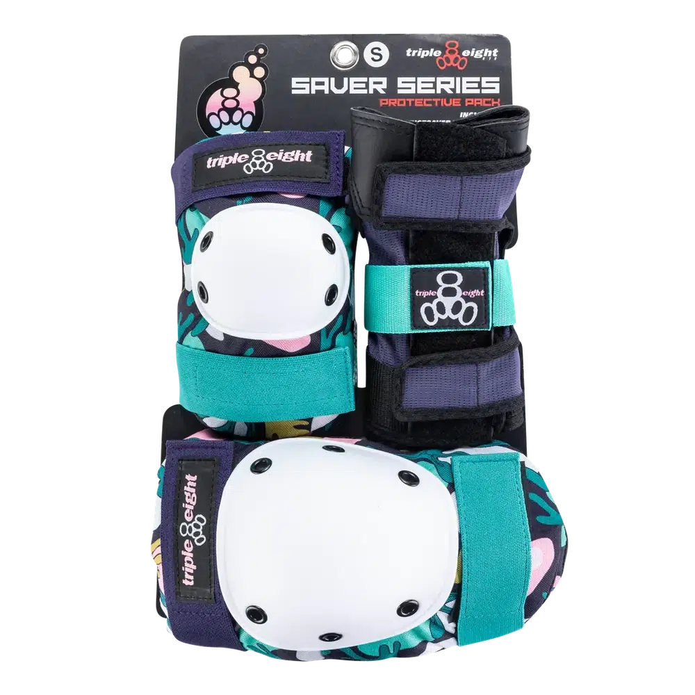 Triple 8 Tri Pack Saver Series Floral-Pad Set Kids-Extreme Skates