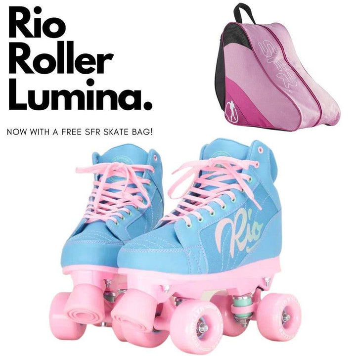 Rio Roller Lumina Roller Skates Blue Pink + FREE SFR SKATE BAG-Roller Skates-Extreme Skates