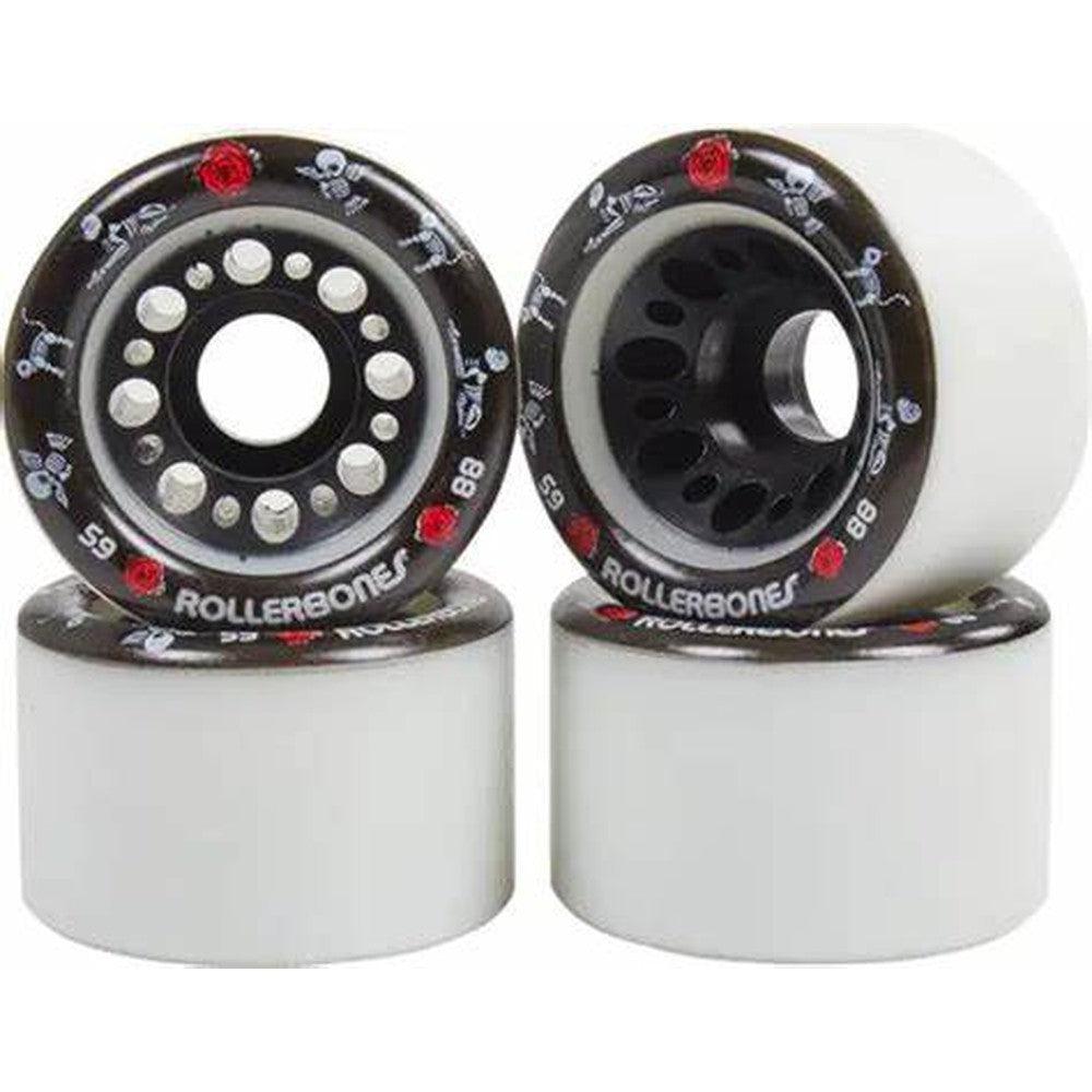 Rollerbones Pet 59mm Day of the Dead Speed Wheels White (4 Pack)-Quad Wheels-Extreme Skates