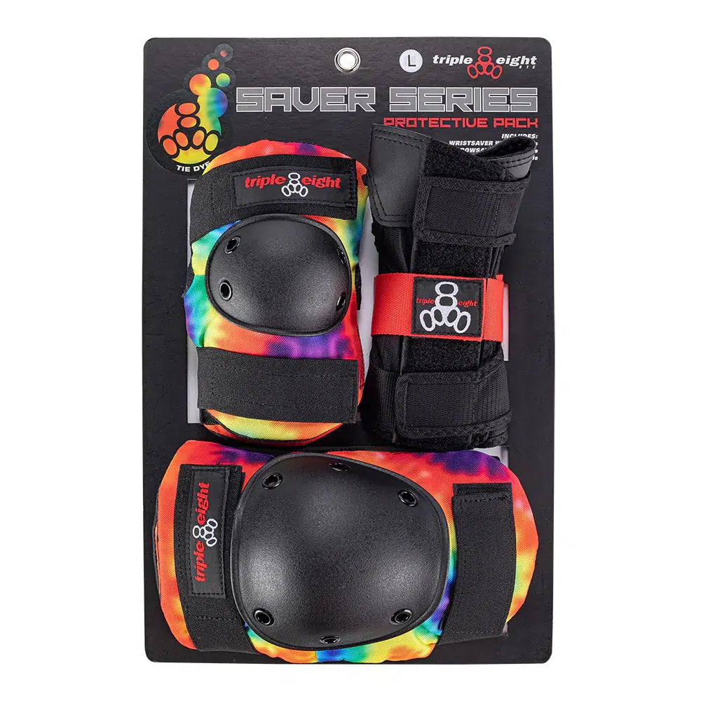 Triple 8 Tri Pack Saver series Junior Tie Dye-Pad Set Kids-Extreme Skates