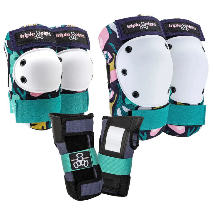 Triple 8 Tri Pack Saver Series Floral-Pad Set Kids-Extreme Skates